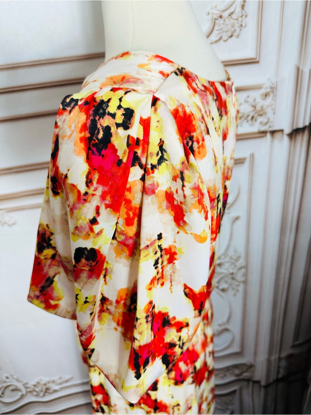 Dkny Cream Maxi Dress with Red Floral Print - Picture 9 of 13